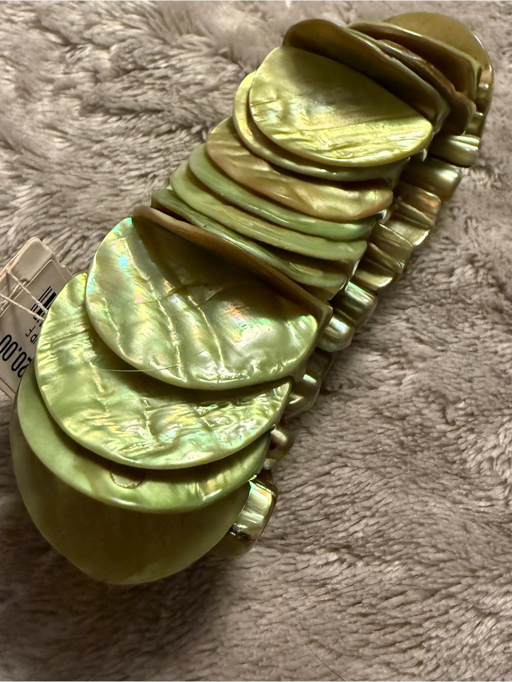 NWT Style & Co. Green Shell Disc Stretch Bracelet